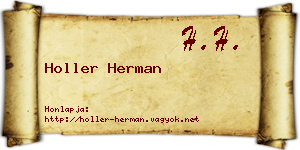 Holler Herman névjegykártya